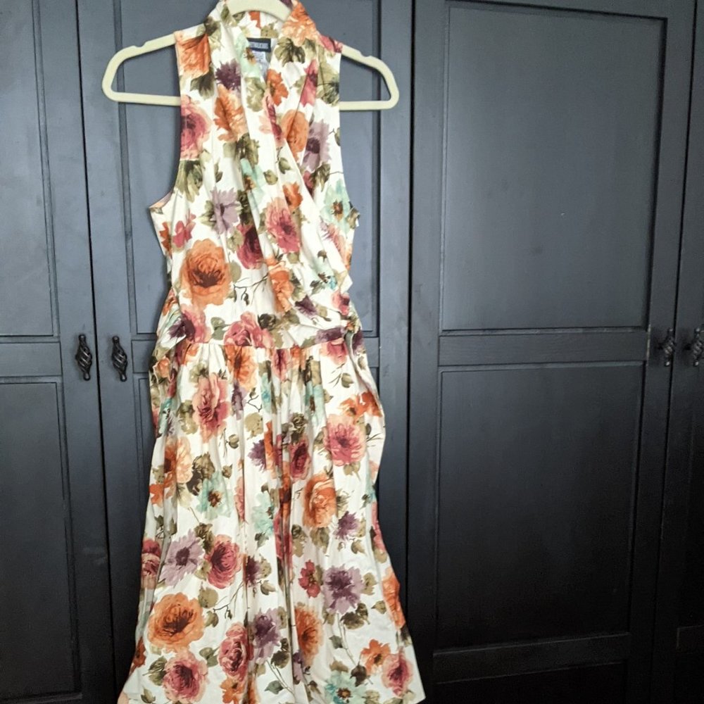 Retrolicious Floral Watercolor Tea Dress